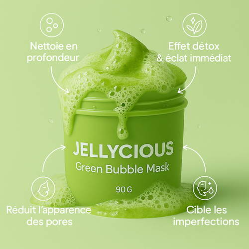 JELLYCIOUS – Bubble Mask I Masque visage moussant purifiant & apaisant