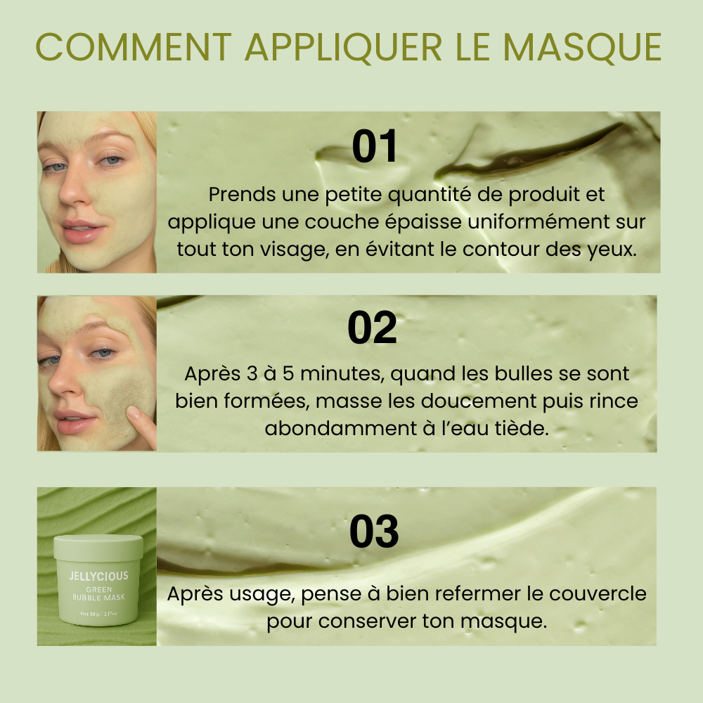 JELLYCIOUS – Bubble Mask I Masque visage moussant purifiant & apaisant