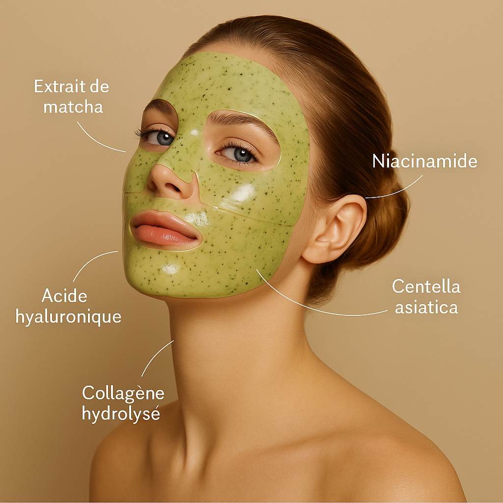 JELLYCIOUS - Matcha Hydrogel Mask l Nettoie, apaise & hydrate